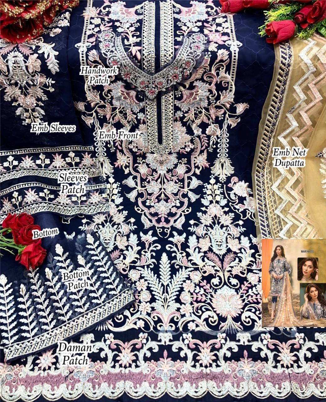 MARIYA 101 PAKISTANI SUITS MOST HIT DESIGN