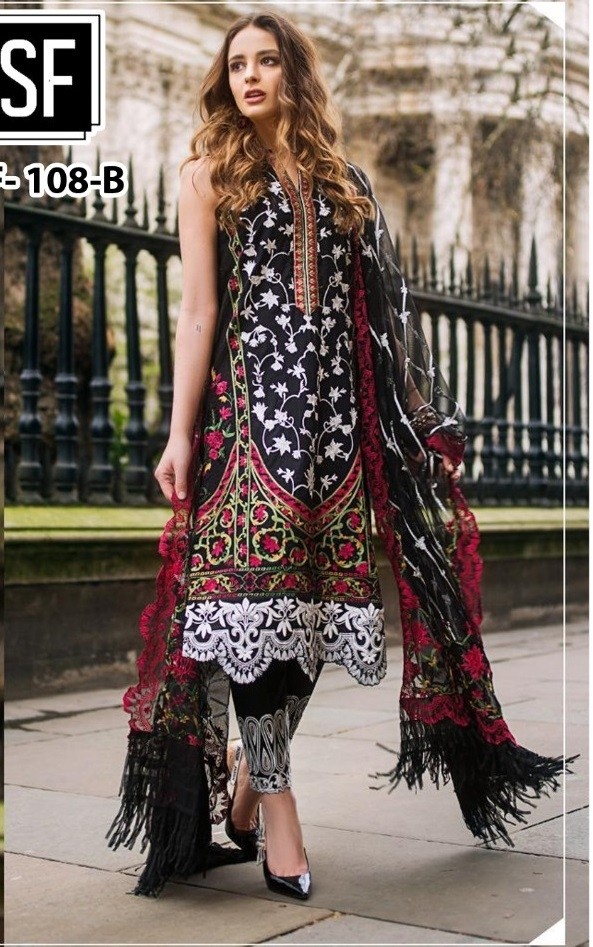 SF-108-B PAKISTANI SUIT WHOLSALE PRICE SINGAL PIECE AVALEBAL