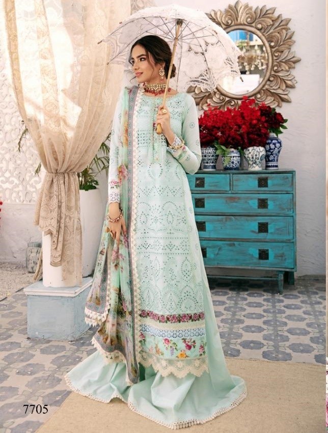 RINAAZ FASHION NUREH VOL 3 LUXURY LAWAN COLLECTTION 7705 SALWAAR KAMEEZ