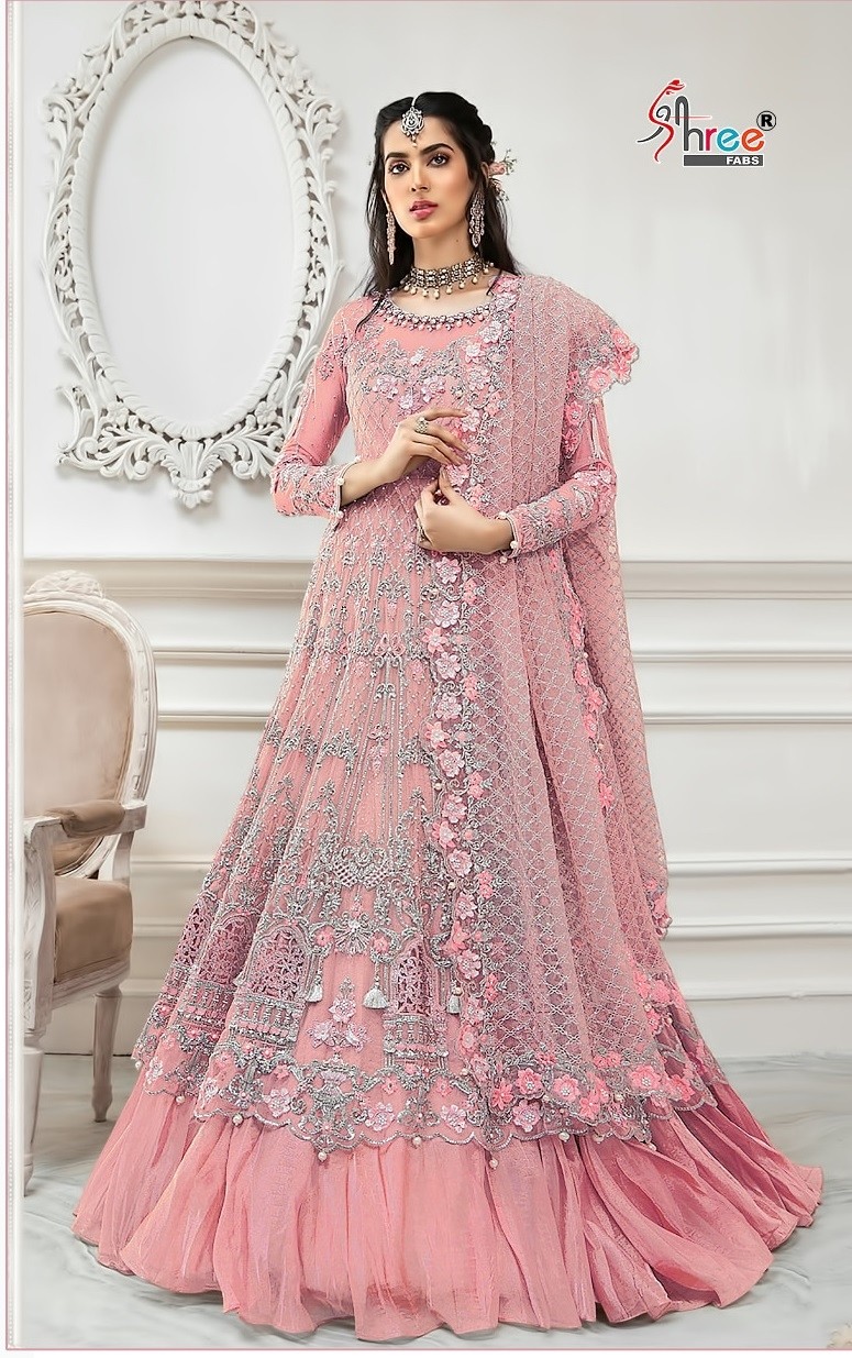 SHREE FAB D.NO S-108-C PAKISTANI SUIT WHOLSALER PRICE BRENDED SUIT