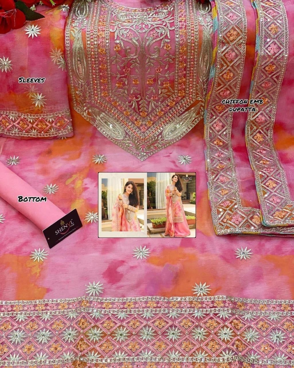 SHENYL FAB 163 ROSE COLLECTTION PAKISTANI SUITS SINGAL PIESE AVAILABEL