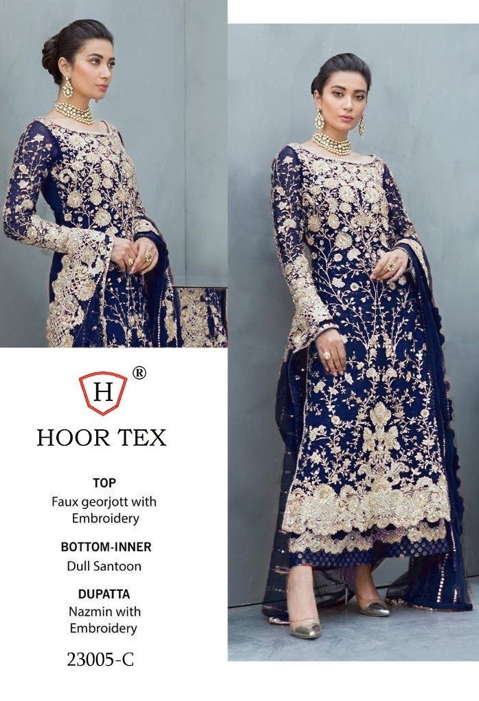 HOOR TEX 23005-C NAZMIN WITH EMBODERY SALWAAR KAMEEZ SINGAL PIESE AVAILABALE