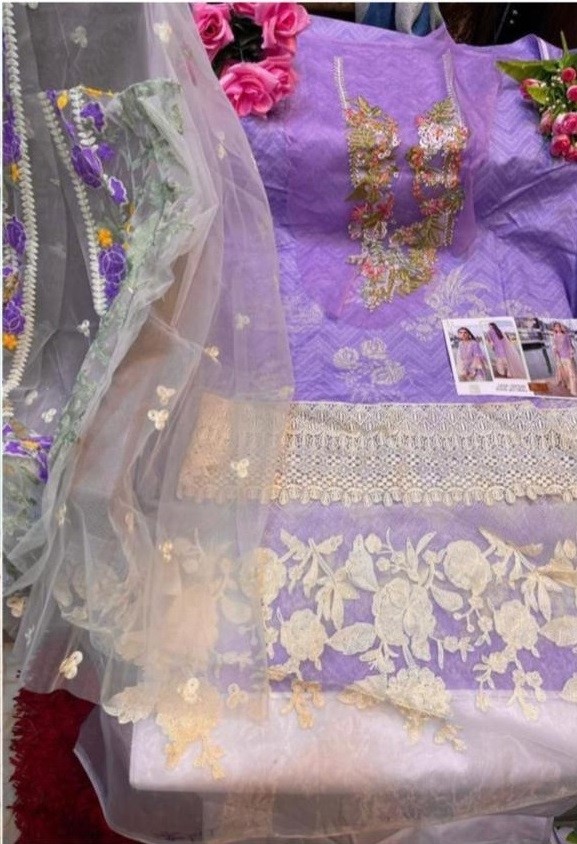 HOOR TEX SANA SAFINA PREIMIUM LAWN COLLECTTION 21005-B PAKISTANI SUITS SINGAIL PIESE AVAILABAL IN SURAT