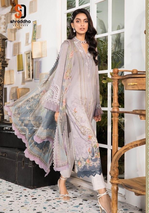 SHRADDHA DESIGNER 802 M-PRINT VOL 8 PRINTED PAKISTANI SUITS