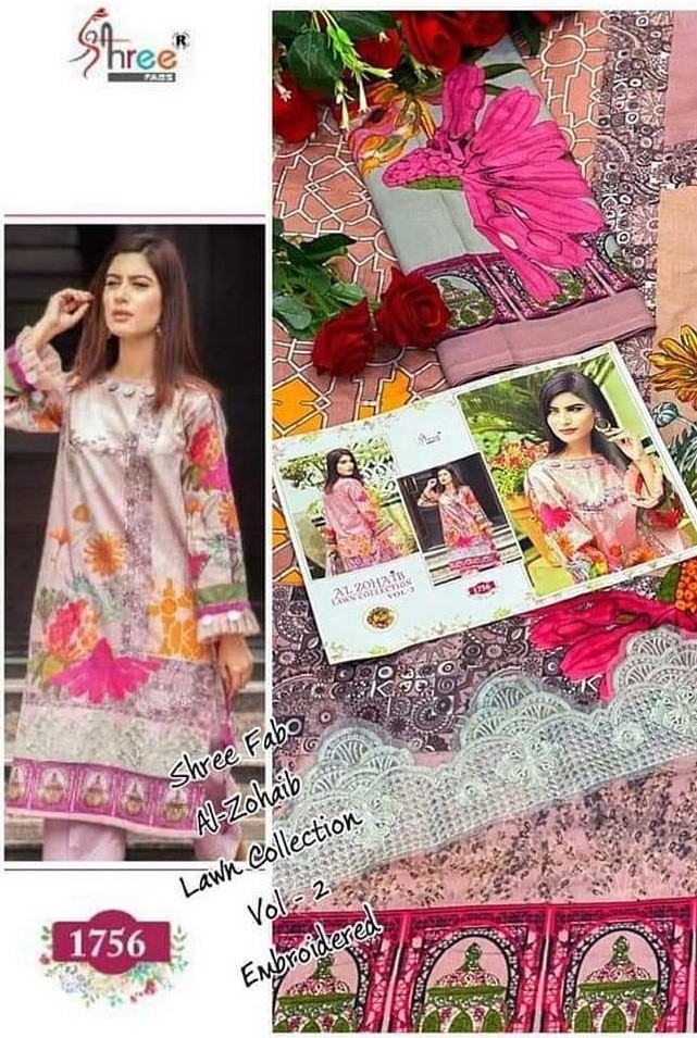 SHREE FAB 1756 AL ZOHAIB LAWN COLLECTTION VOL-1& 2 COMPANY PRICE SALWAAR KAMEEZ