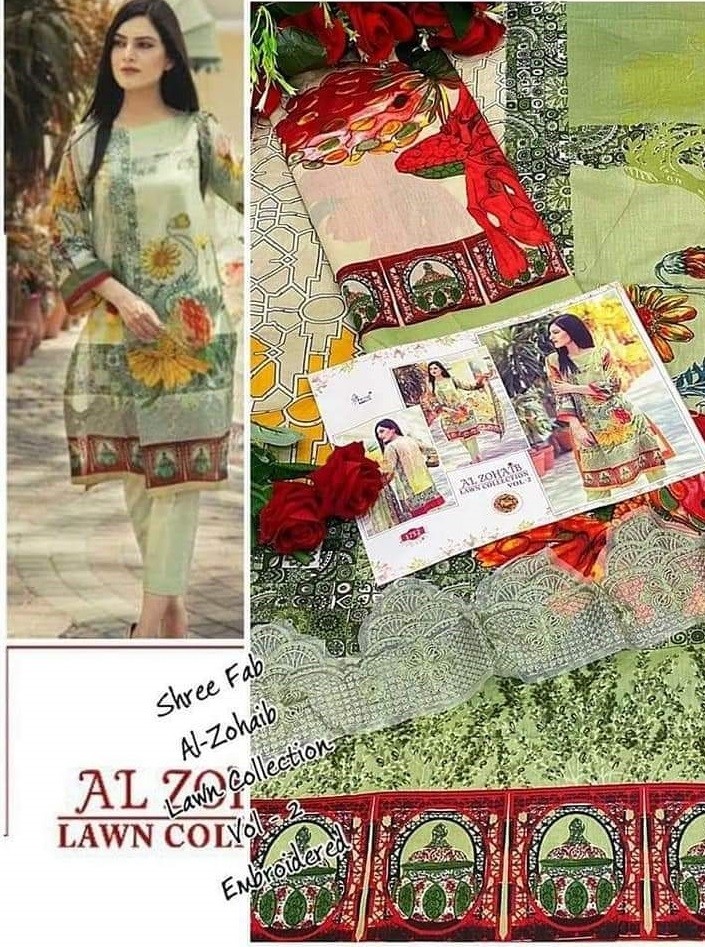 SHREE FAB 1752 AL ZOHAIB LAWN COLLECTTION VOL-1& 2 COMPANY PRICE SALWAAR KAMEEZ
