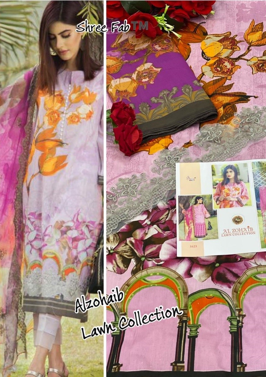 SHREE FAB 1623 AL ZOHAIB LAWN COLLECTTION VOL-1& 2 COMPANY PRICE SALWAAR KAMEEZ