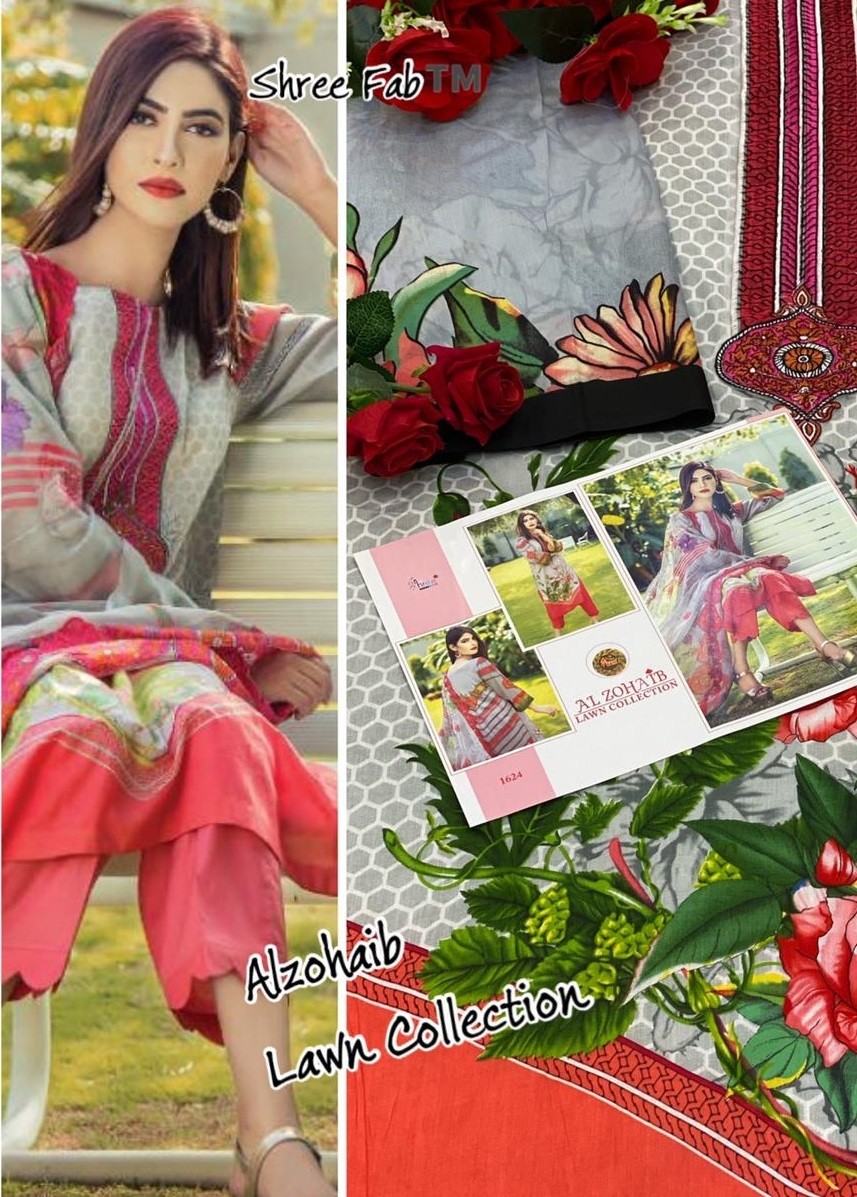 SHREE FAB 1624 AL ZOHAIB LAWN COLLECTTION VOL-1& 2 COMPANY PRICE SALWAAR KAMEEZ