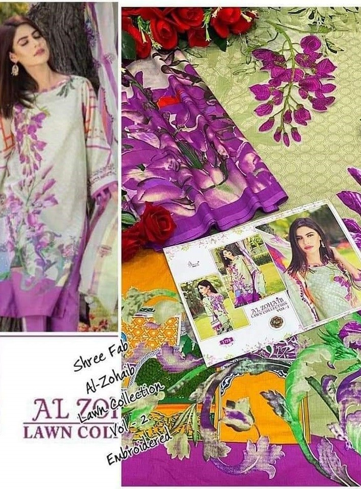 SHREE FAB 1758 AL ZOHAIB LAWN COLLECTTION VOL-1& 2 COMPANY PRICE SALWAAR KAMEEZ