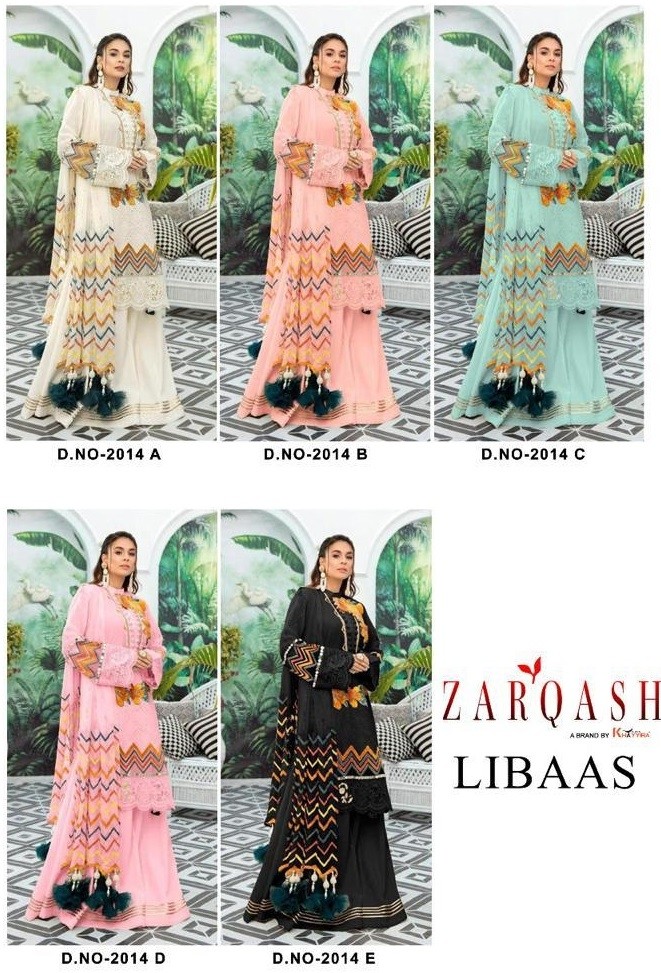 KHAYYIRA ZARQASH 2014-E LIBAAS LATTEST PAKISTANI SUIT