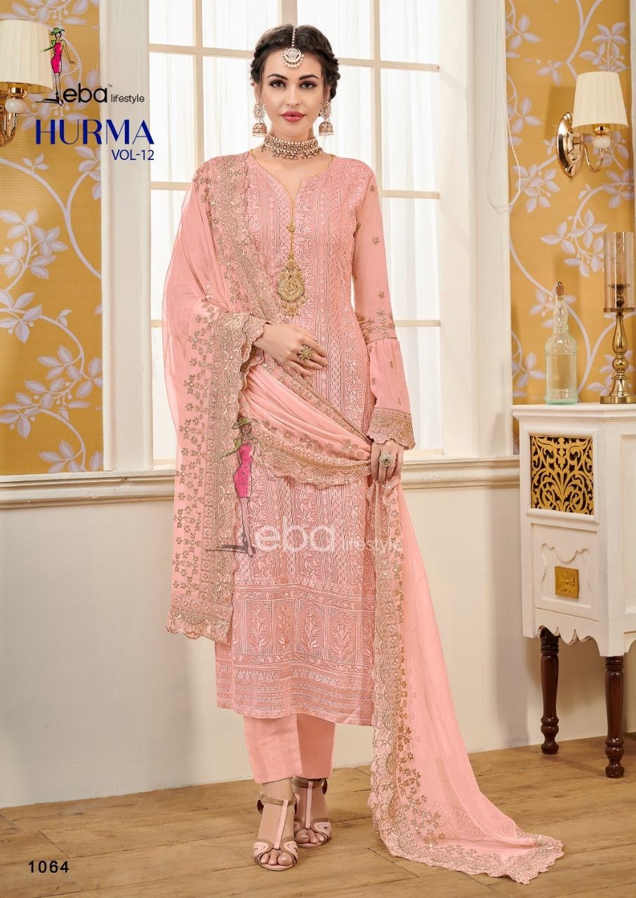 EBA LIFESTYLE 1064 HURMA VOL-12 PAKISTANI SUITS WHOLESALE ONLINE