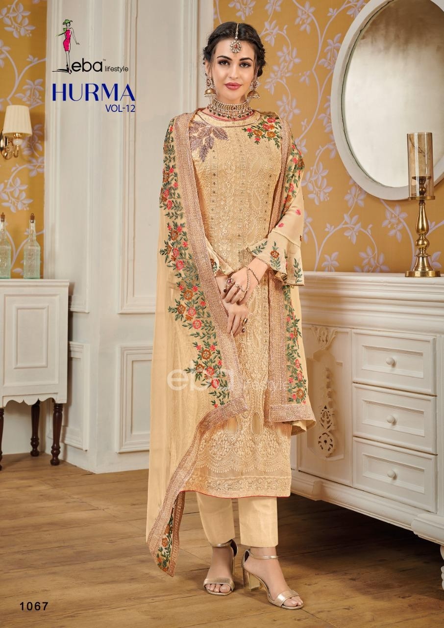 EBA LIFESTYLE 1067 HURMA VOL-12 PAKISTANI SUITS WHOLESALE ONLINE