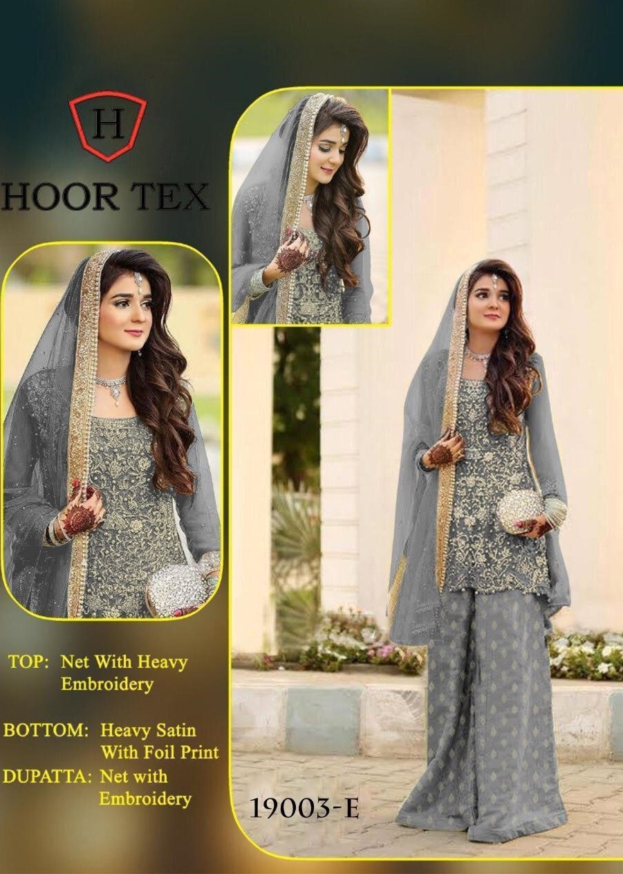 HOOR TEX 19003-E BRIGHT VOL-1 PAKISTANI SUITS SATIN SILK