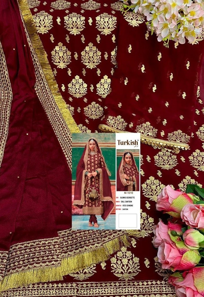 TURKISH M-1010 SALWAAR KAMEEZ BLOOMING