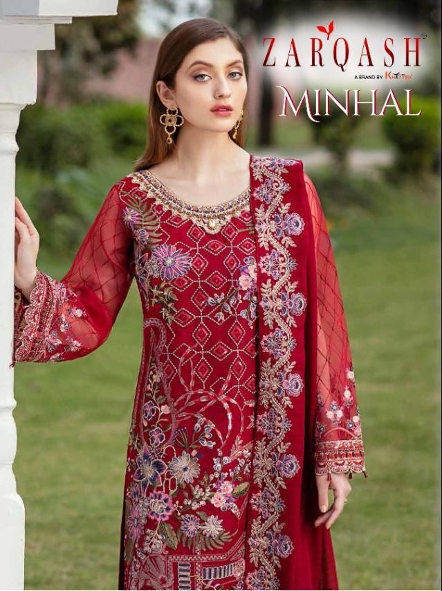 KHAYYIRA ZARQASH 2045 MINHAL PAKISTANI SUIT AVAILABALE