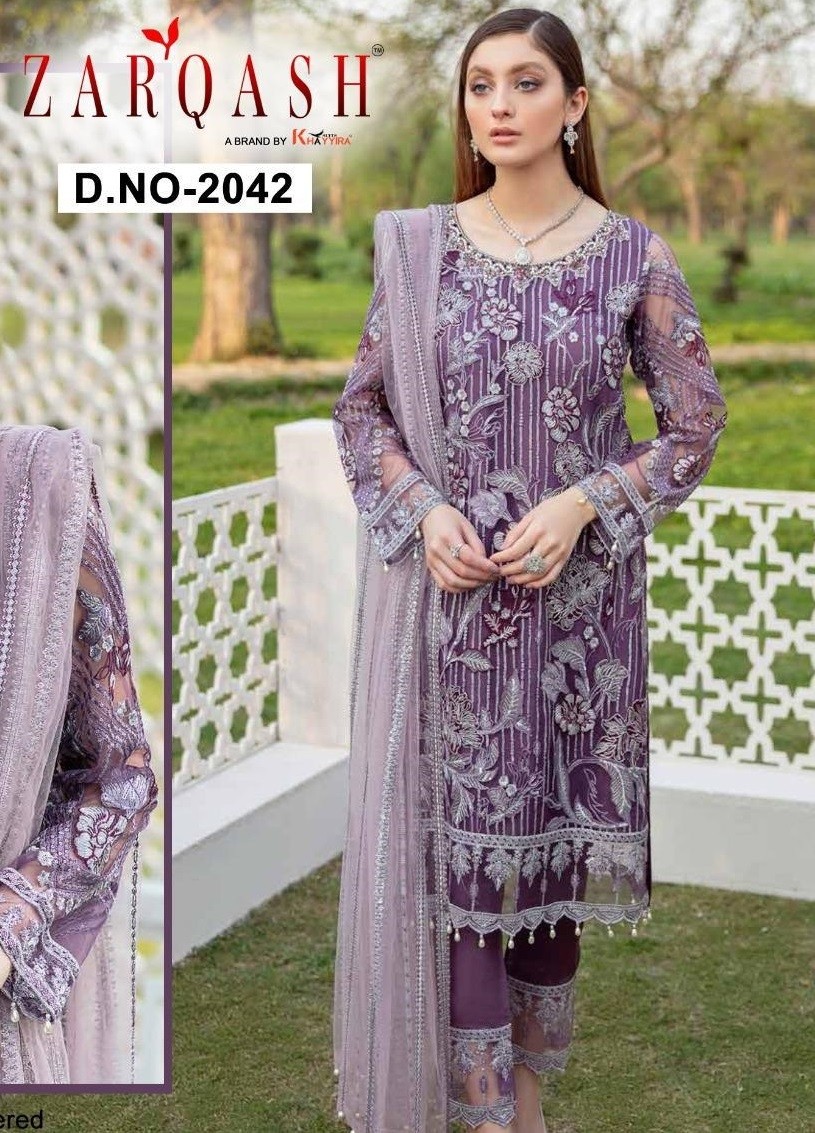 KHAYYIRA ZARQASH 2042 MINHAL PAKISTANI SUIT AVAILABALE