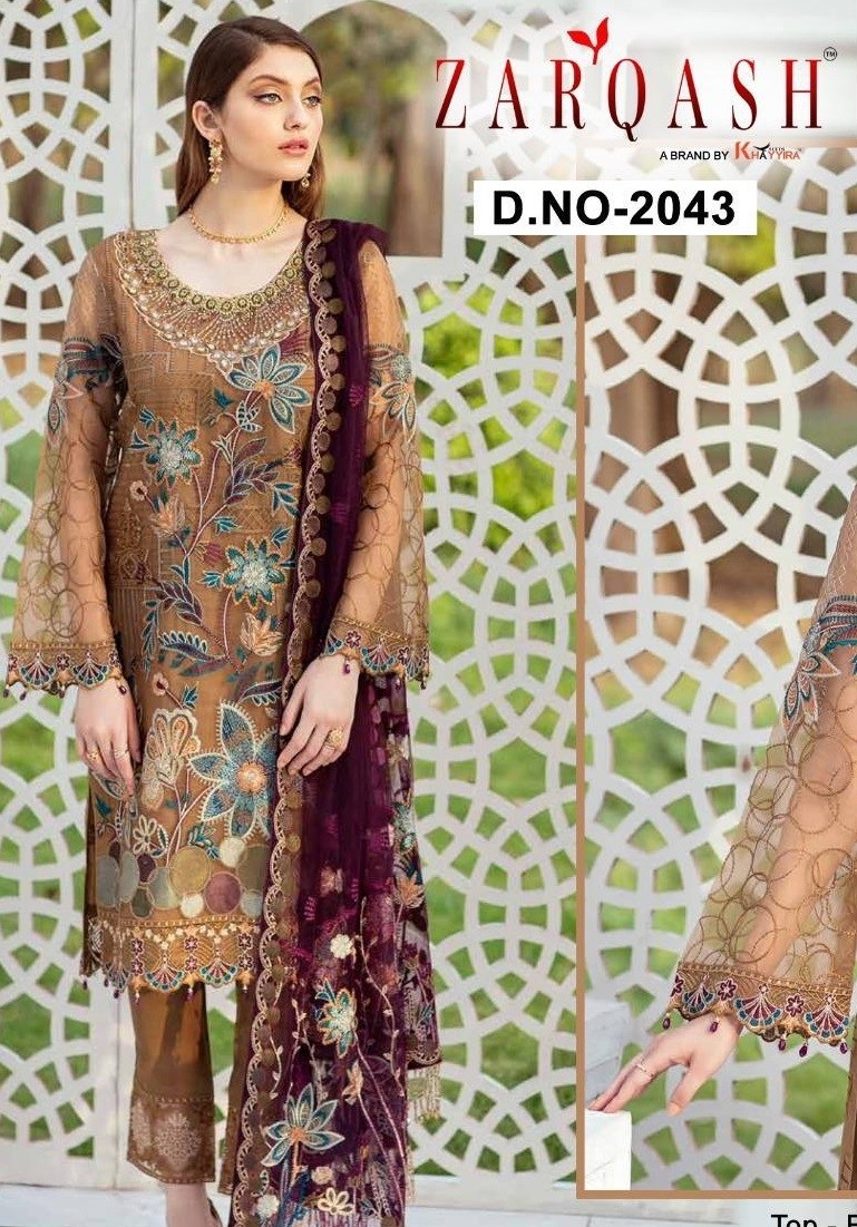 KHAYYIRA ZARQASH 2043 MINHAL PAKISTANI SUIT AVAILABALE