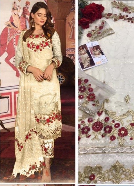 HOOR TEX 10002-G NAFIZA COLOUR GOLD VOL-3 PAKISTANI SUIT SINGAL AVAILEBAL