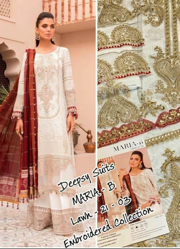 DEEPSY SUITS MARIA B LAWN 21 3 SALWAAR KAMEEZ COTTON PRINT