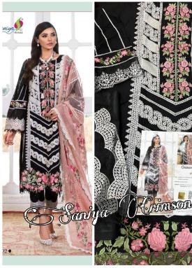 SANIYA TRENDZ CRIMSON-NX 402 PAKISTANI SUIT WHOLESALE CHICKENKARI