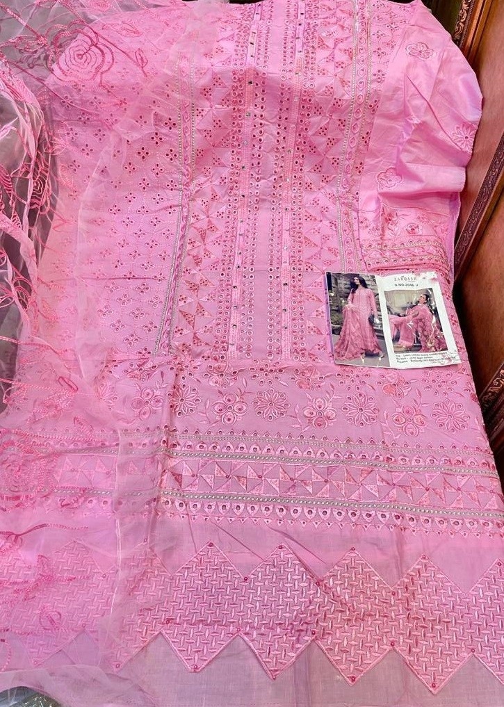 KHAYYIRA ZARQASH ROUCHE 2046-D PAKISTANI SUIT BUTTERFLY NET