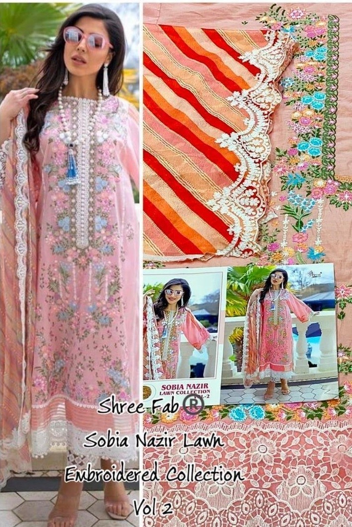 SHREE FAB SOBIA NAZIR LAWN COLLECTION VOL-02 1750 SALWAAR KAMEEZ 