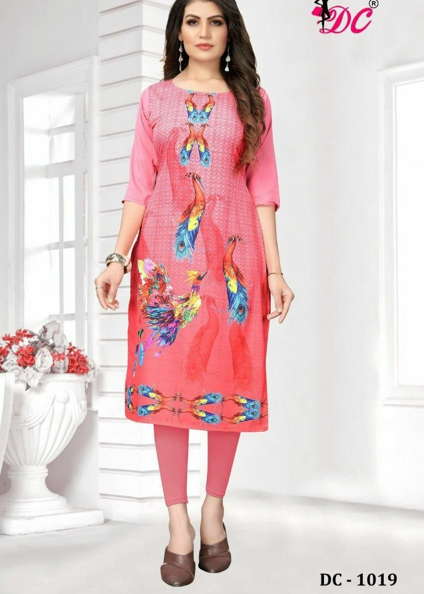 DC-1019 CREPE KURTI GUARANTEE OF QUALITY WHOLESALE SINGALE