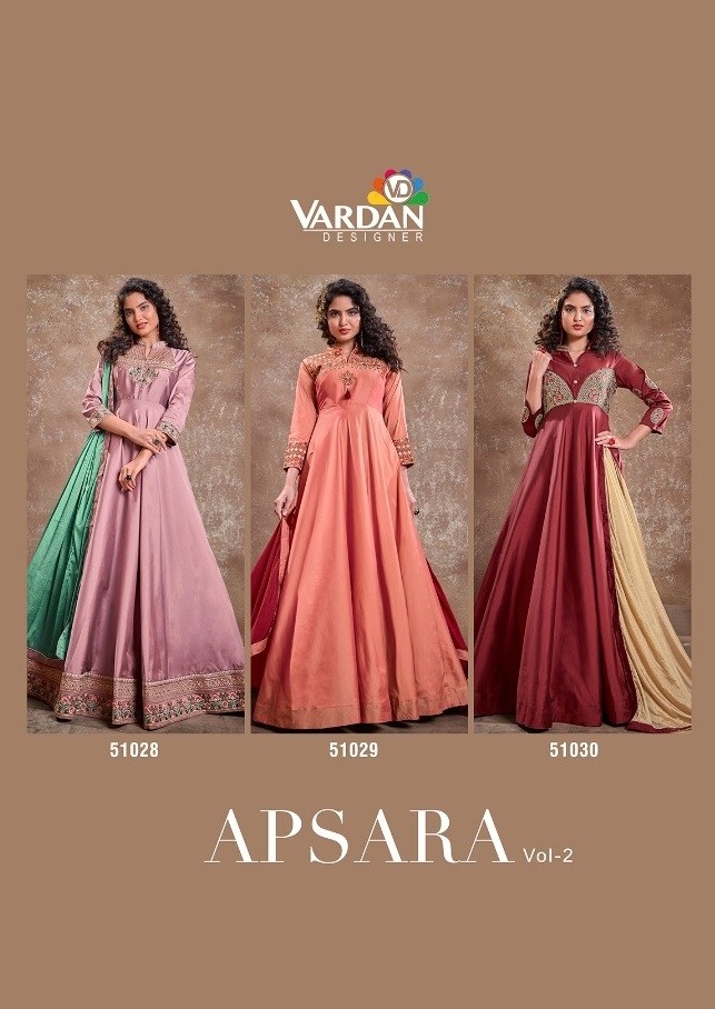 VARDAN DESIGNER APSARA VOL-2 51025 TO 51030 KURTIS SINGALE AVAILABALE