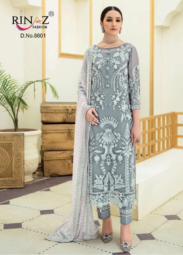 RINAZ FASHION IMROZIA VOL-4 8601 PAKISTANI SUITS STANDARD EMBROIDERED COLLECTION
