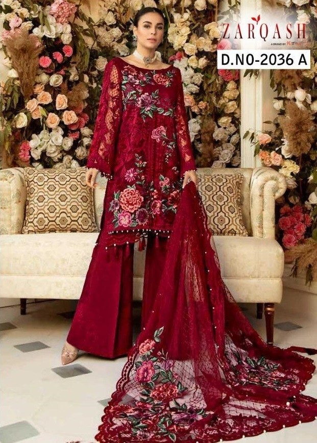 KHAYYIRA ZARQASH  EID FESTIVE COLLECTION 2036-A PAKISTANI SUITS AVAILABALE BUTTERFLY NET DEALER