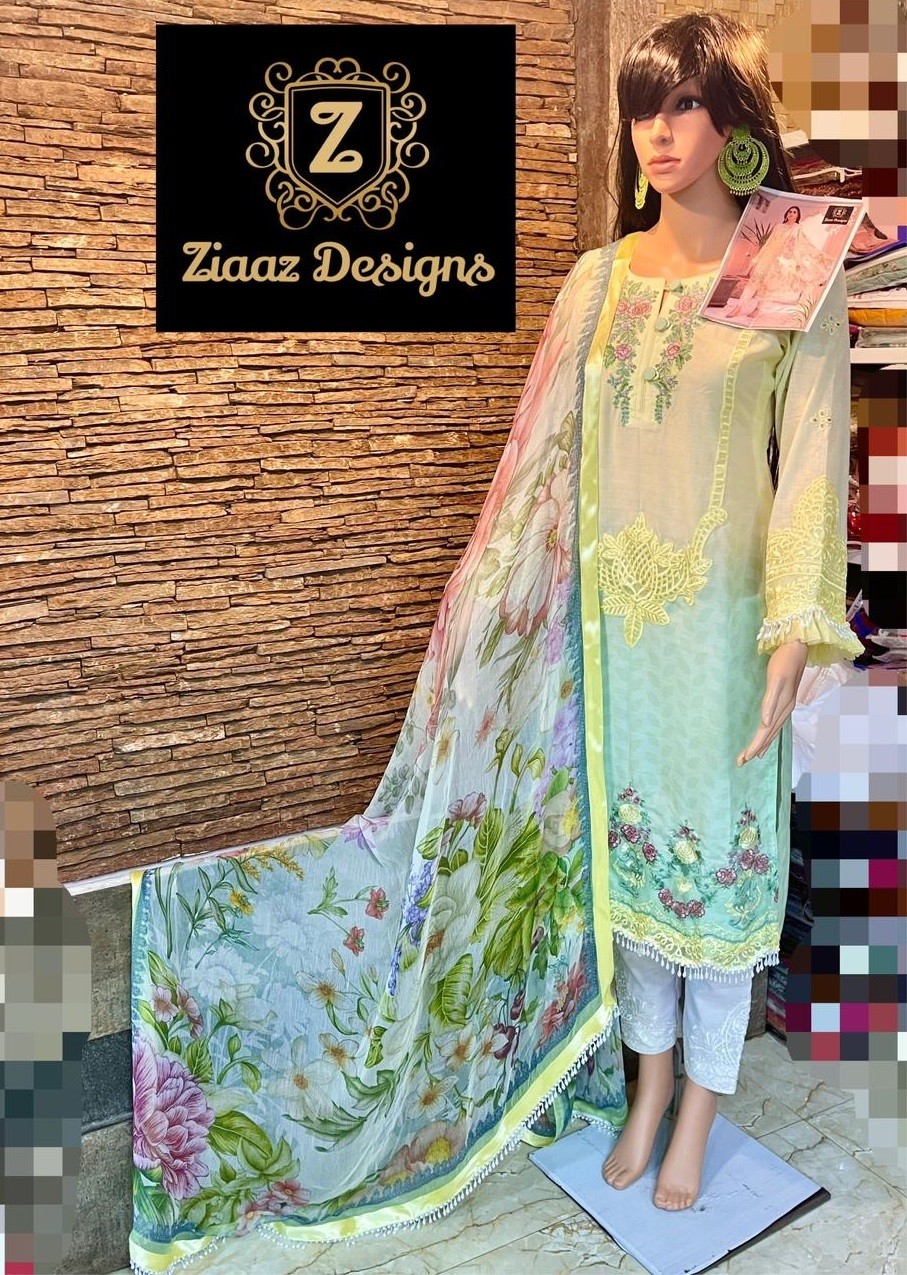 ZIAAZ DESIGNS MARIYA B LAWN D NO.7779 PAKISTANI SUITS BEST WHOLESALE PRICE SINGAL PIECE AVAILEBAL