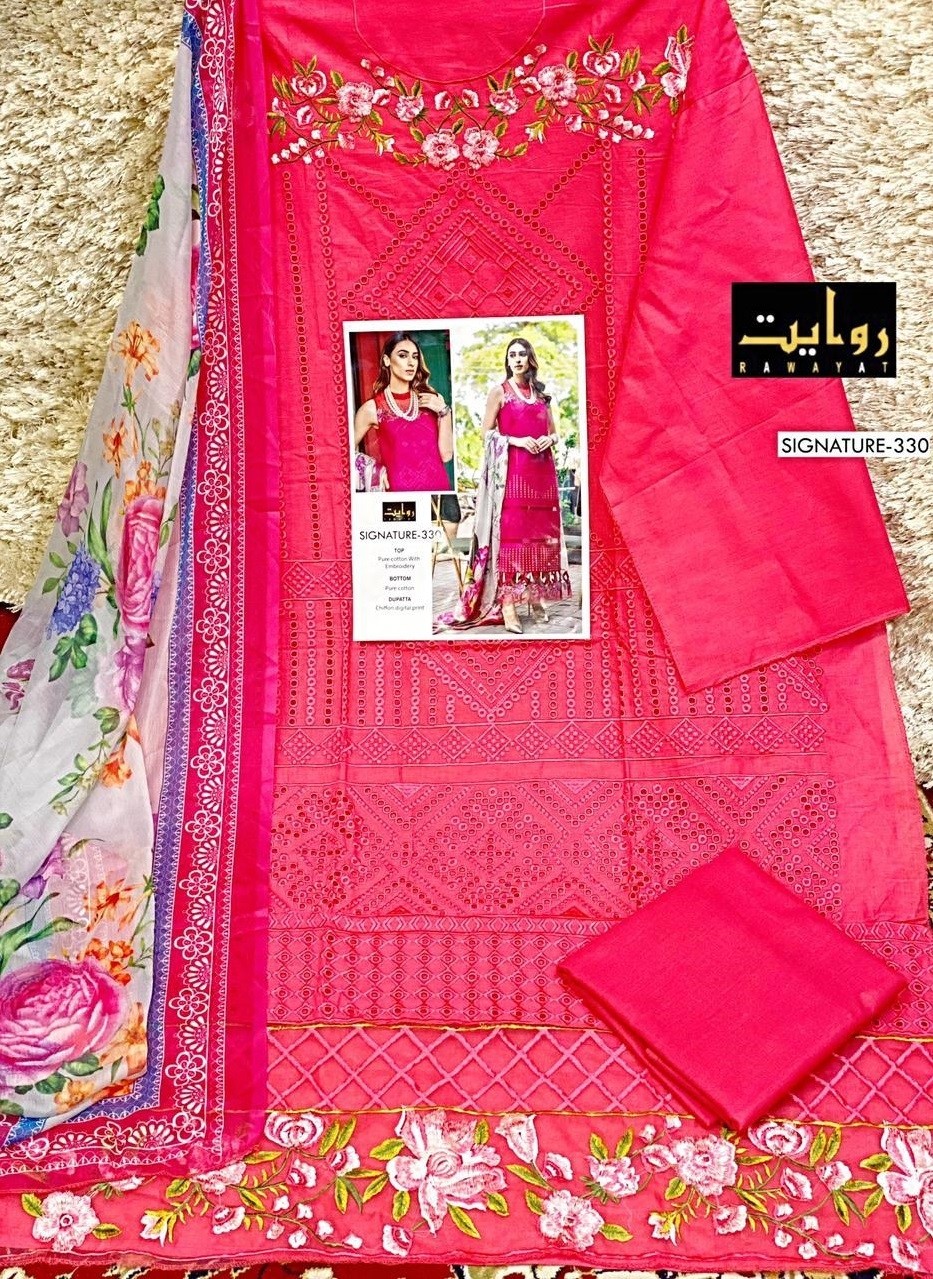 RAWAYAT SINGANURE-330 PAKISTANI SUITS DEALER