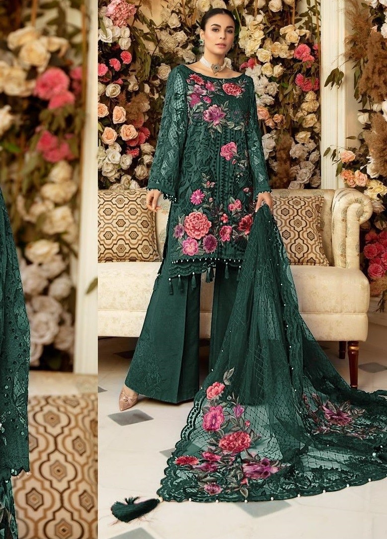 FEPIC ROSEMEEN 91001 F PAKISTANI SALWAR KAMEZ NET EMBROIDERED