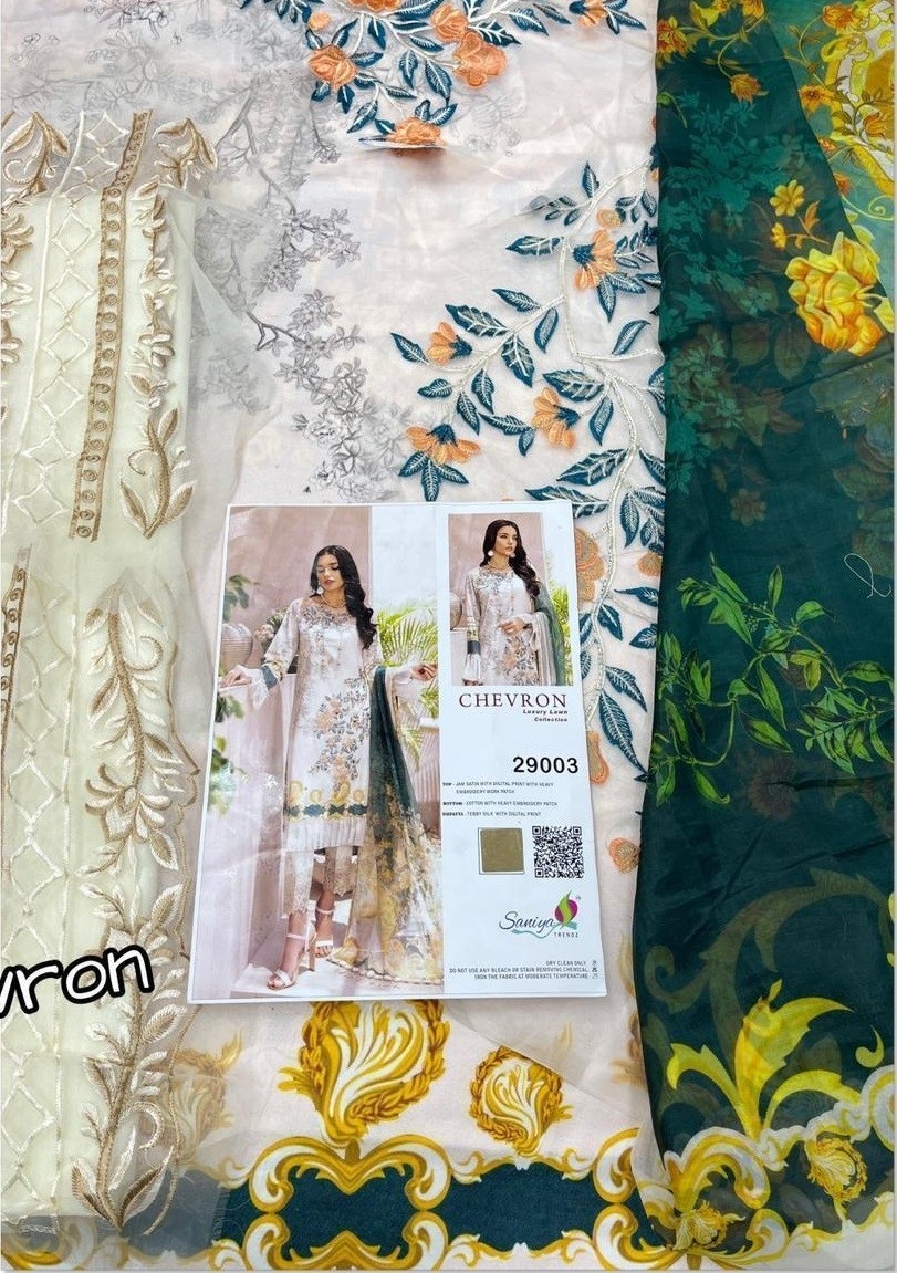 SANIYA TRENDZ CHEVRON LUXURY LAWN COLLECTION 29003 BEST PRICE AVAILABALE