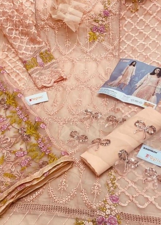 FEPIC ROSEMEEN C-1051 A ORGANZAA PAKISTANI SUIT SINGAL PIECE