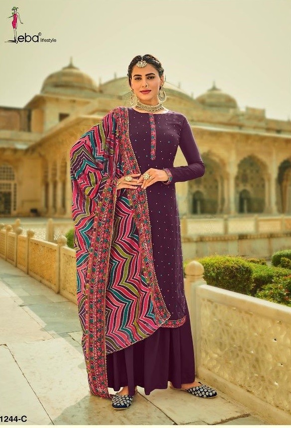 EBA LIFESTYLE ASPREET 1244-C NEW VOLUME PAKISTANI SUIT SINGAL PICE COLLECTION