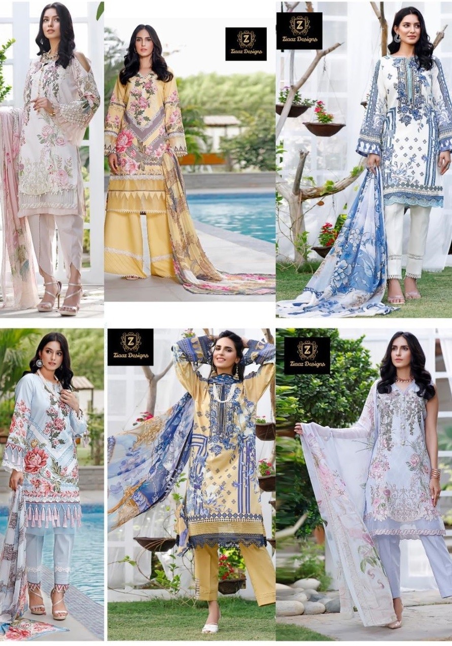 ZIAAZ DESIGNS COTTON MILL PRINT KARACHI SUITS