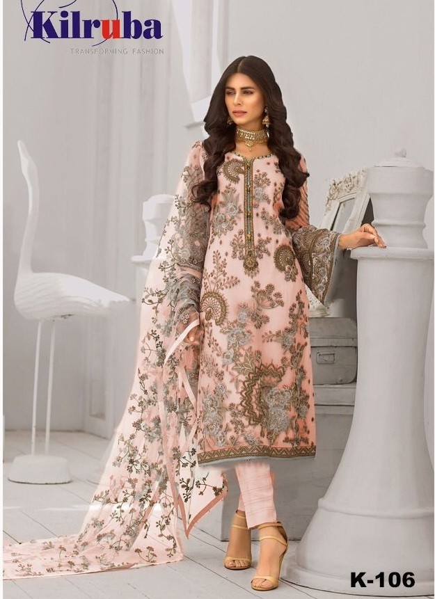 KILRUBA K-106 DUPATTA FINE CHIFFON SALWAR KAMEZ