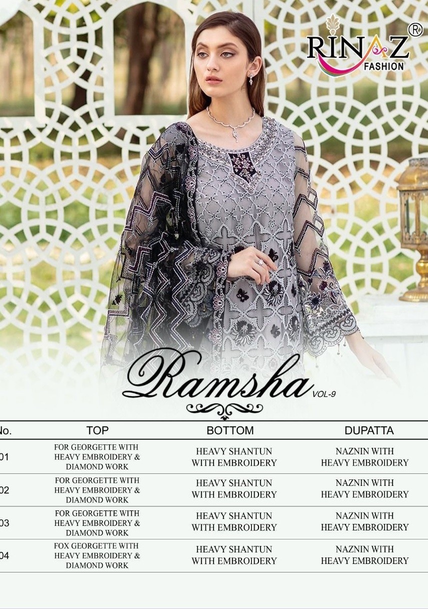 RINAZ FASHION RAMSHA VOL-9 9001 TO 9004 BEST PRICE COLLECTION