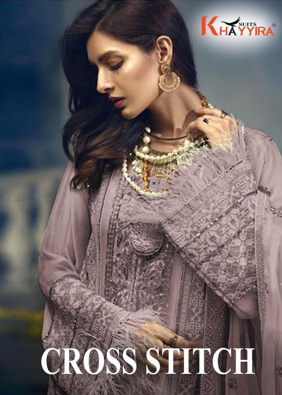 KHAYYIRA SUITS 2012-A TO 2012-H CROSS STITCH SALWAR KAMEZ MANUFACTURE SURAT