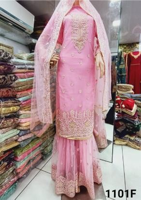 KHUSH FASHION 1101 F PLAZZO FULL STEACHED SHUBHAM WHOLESALER DEALER