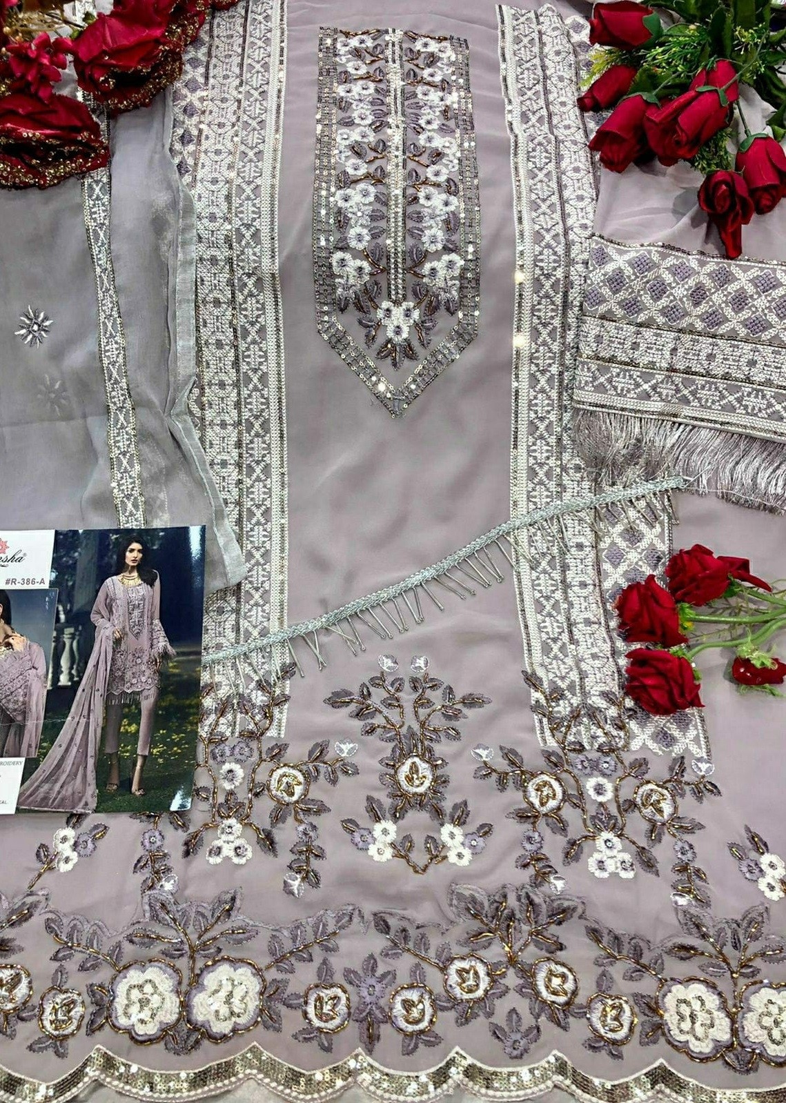 RAMSHA R-386 A WHOLESALER PAKISTANI SUITS SURAT