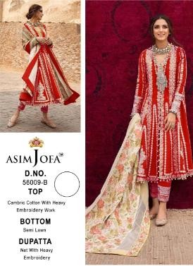 ASIM JOFA JF 56009 B RED SALWAR KAMEZ WHOLESALE SUPPLIER
