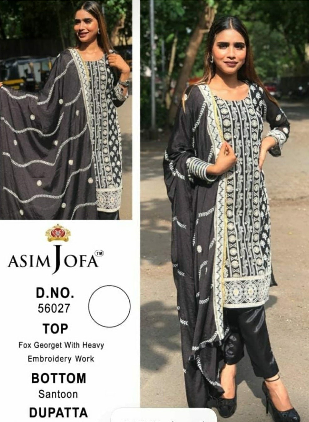 ASIM JOFA D-56027 PAKISTANI SUITS WHOLESALER IN SURAT