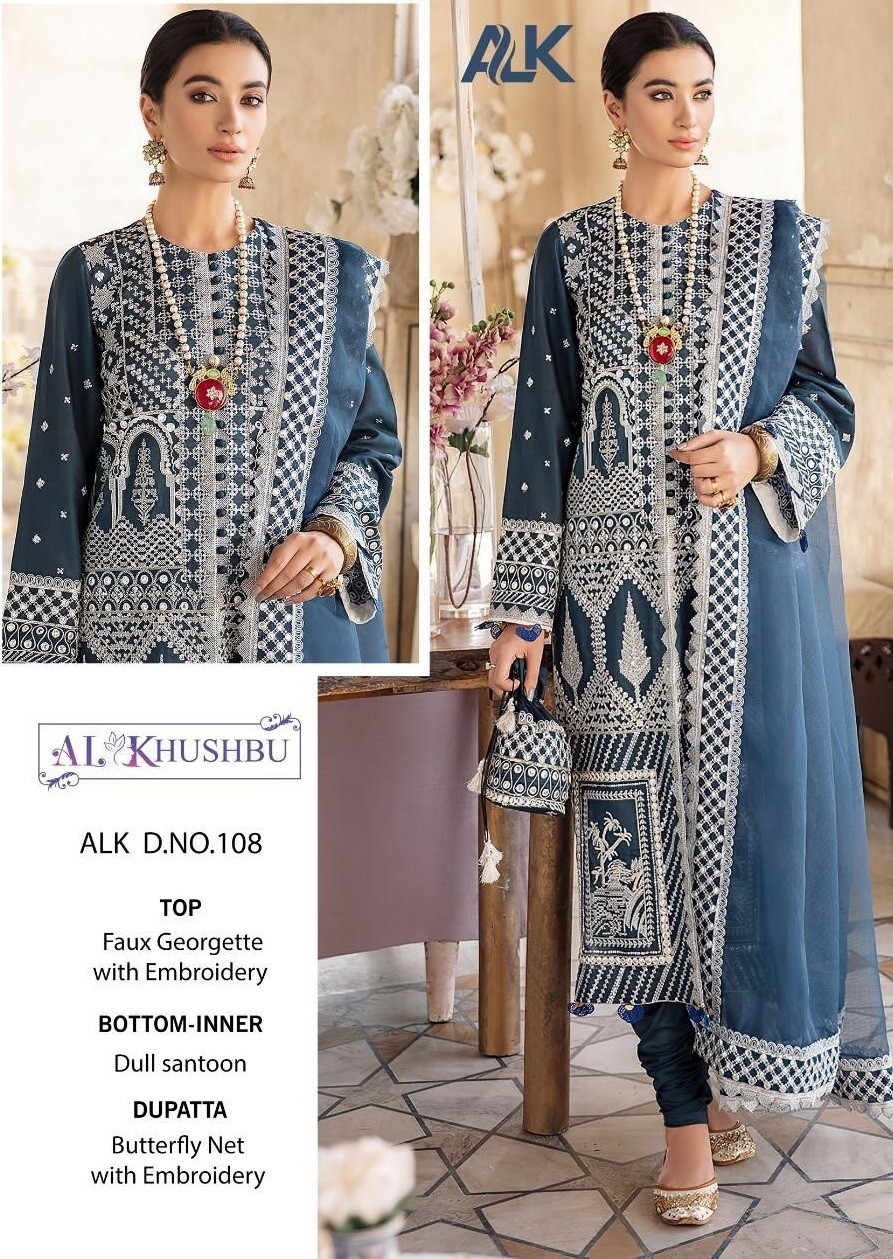 AL KHUSHBU ALK D-108 HEAVY EMBROIDERED WHOLESALE