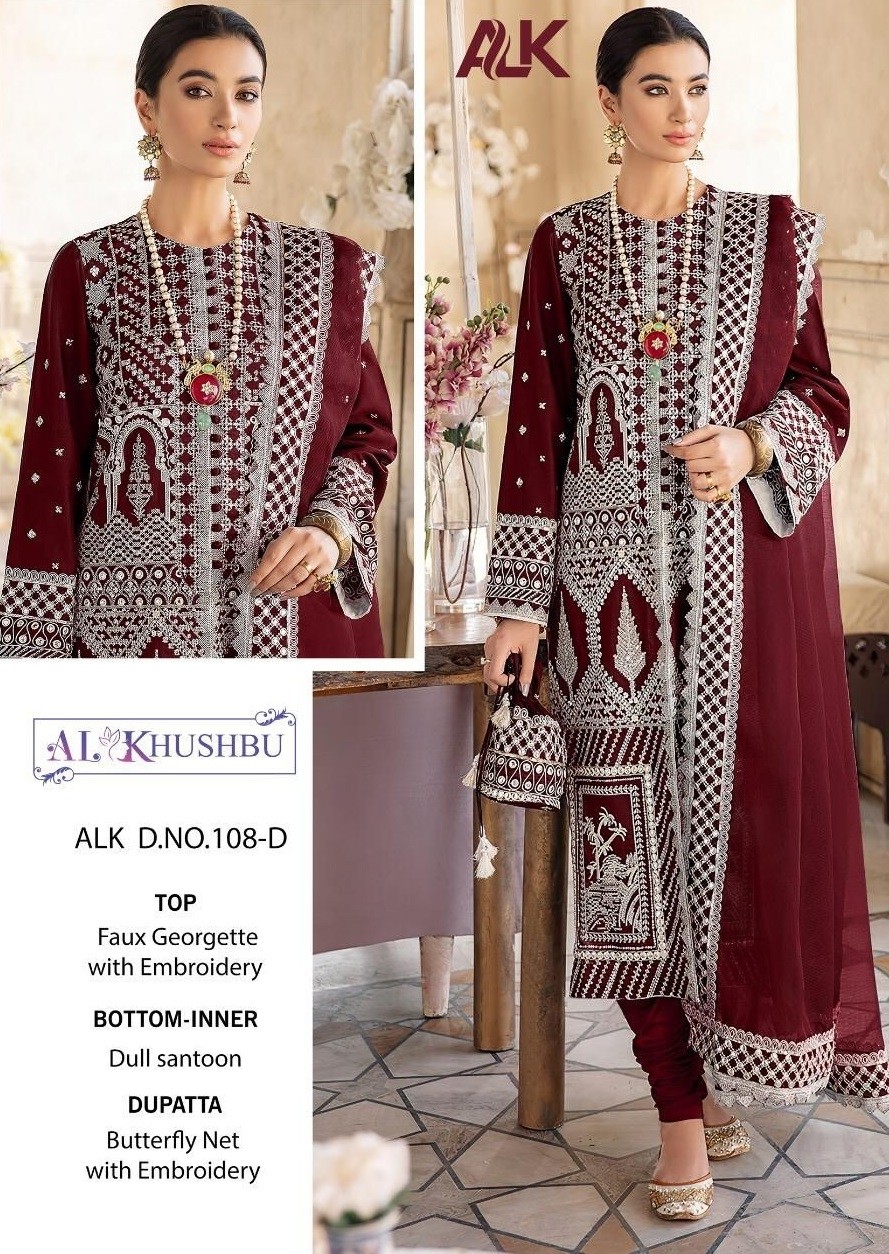 AL KHUSHBU ALK D-108 D HEAVY EMBROIDERED WHOLESALE