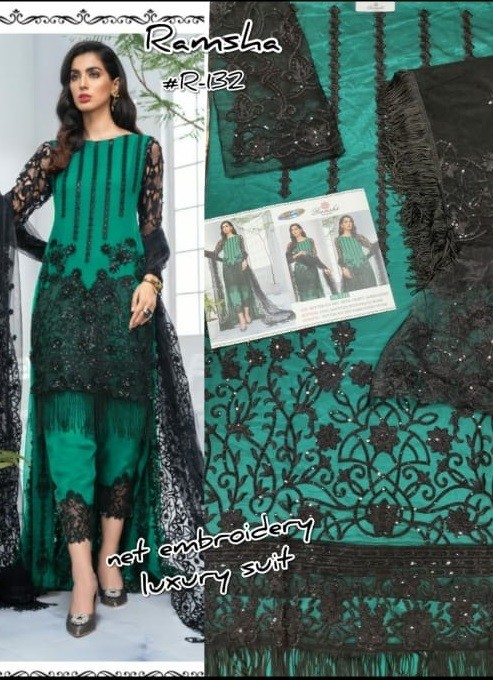 RAMSHA  R132 A PAKISTANI SUITS ONLINE SHOPPING