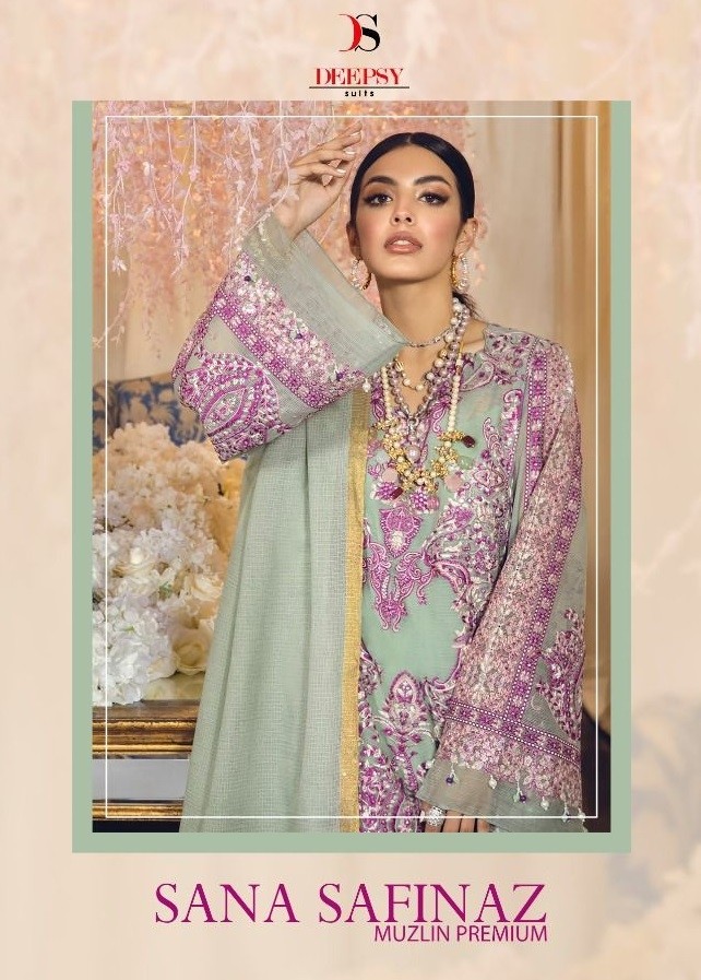 DEEPSY SUITS SANA SAFINA MUZLIN PREMIUM 1151TO1156 PAKISTANI SUITS NEW CATALOGUE WHOLESALER