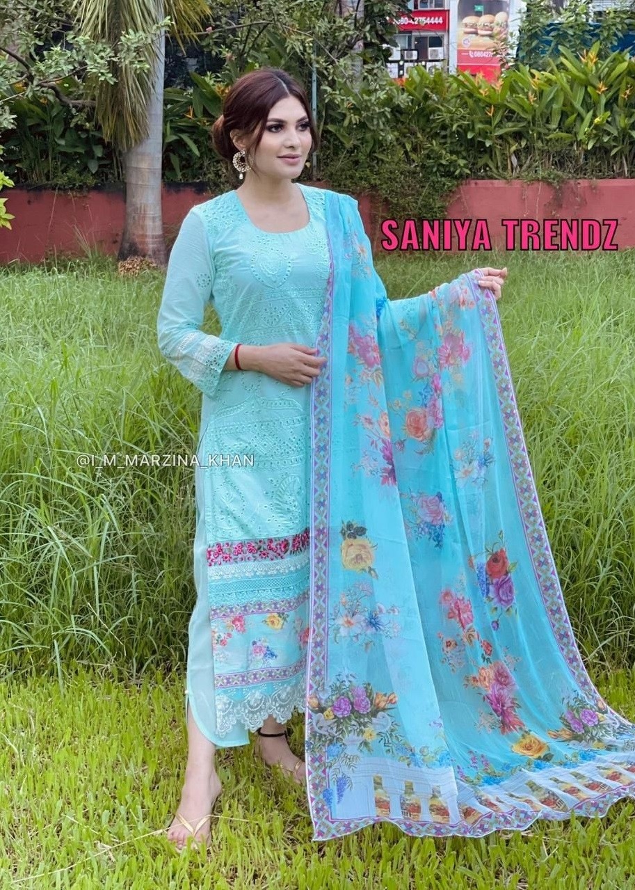 SANIYA TRENDZ NOOR CHIKANKARI NX VOL 1 504 LATEST SALWAR KAMEZ MANUFACTURER