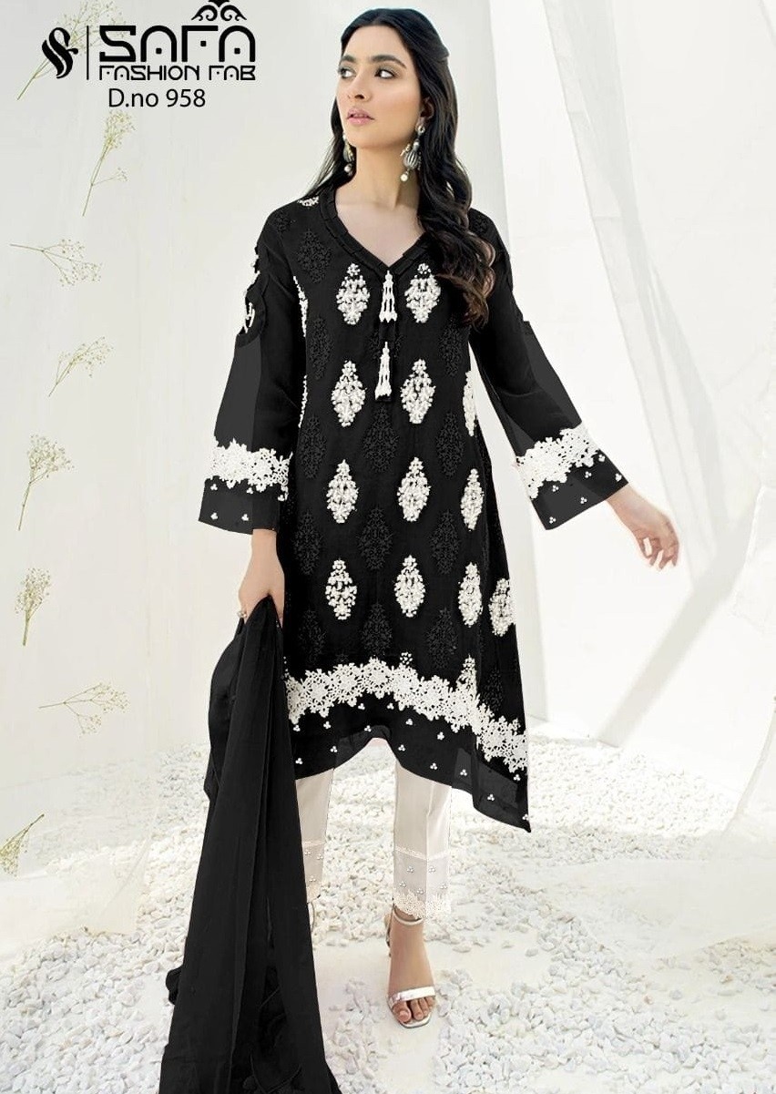 SAFA FASHION FAB 958 BLACK TUNICS KURTIS WHOLESALE ONLINE